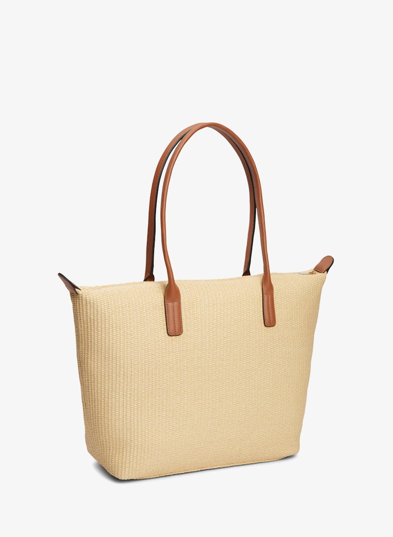 TOMMY HILFIGER TH Monogram Raffia Tote Bag - Image 3